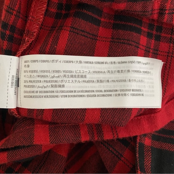 Abercrombie & Fitch Red Plaid Shirt Dress - Picture 6 of 6